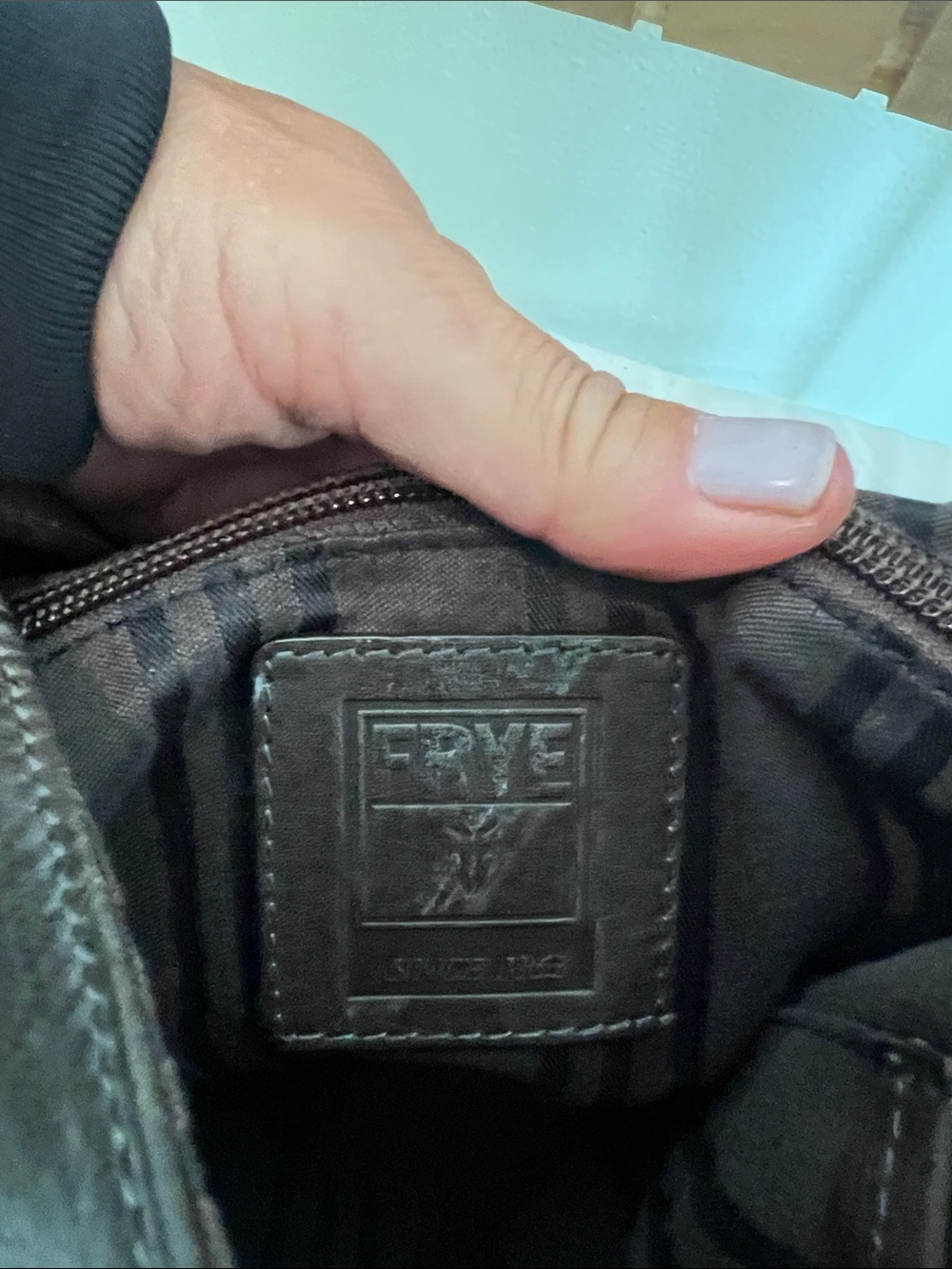 Rare Vintage Frye Roxanne Crossbody Bag Grey/Brown EUC - Picture 10 of 12